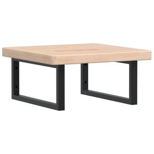 vidaXL Veggfest Handlaugarhilla Stál og Gegnheil Eik