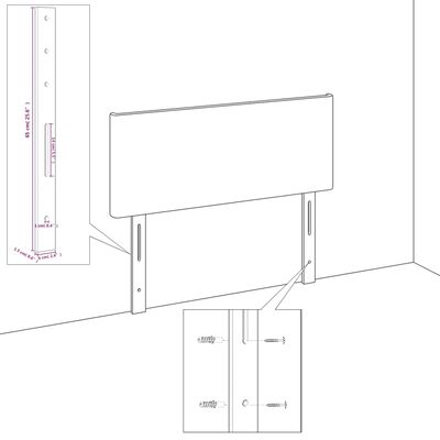 vidaXL Höfðagafl með Eyrum 83x23x118/128 cm Blátt Efni