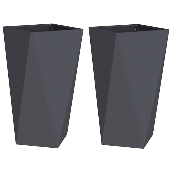 vidaXL Pl&ouml;ntuker 2 pcs Antras&iacute;t 40 x 40 x 75 cm St&aacute;l