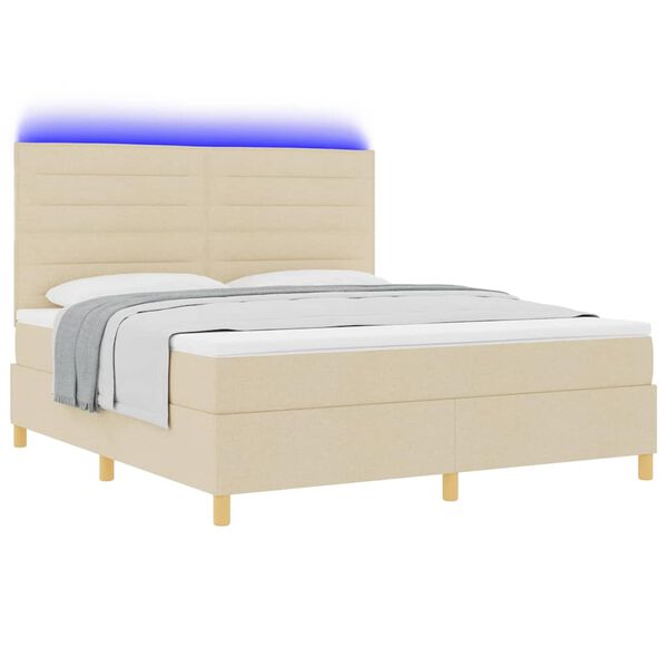 vidaXL LED Box Spring R&uacute;m me&eth; d&yacute;nu Rj&oacute;malitur 180 x 200 cm d&uacute;kur