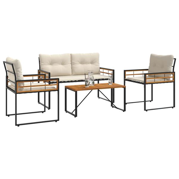 vidaXL Utandyra h&uacute;sgagna sett me&eth; p&uacute;&eth;i 4 pcs Rj&oacute;malitur