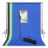 vidaXL Lj&oacute;smyndast&uacute;d&iacute;&oacute;b&uacute;na&eth;ur me&eth; Bakgrunni og Softbox-lj&oacute;si