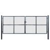 vidaXL M&ouml;skvagar&eth;hli&eth; &uacute;r galvaniseru&eth;u St&aacute;li 400x150 cm gr&aacute;tt