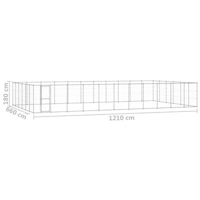 vidaXL Útihundabyrgi Galvanhúðað Stál 79,86 m²