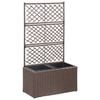 vidaXL Rimlager&eth;i Upph&aelig;kka&eth;ur Bl&oacute;makassi me&eth; 2 Kerum 58x30x107 cm P&oacute;l&yacute;rattan Br&uacute;nt