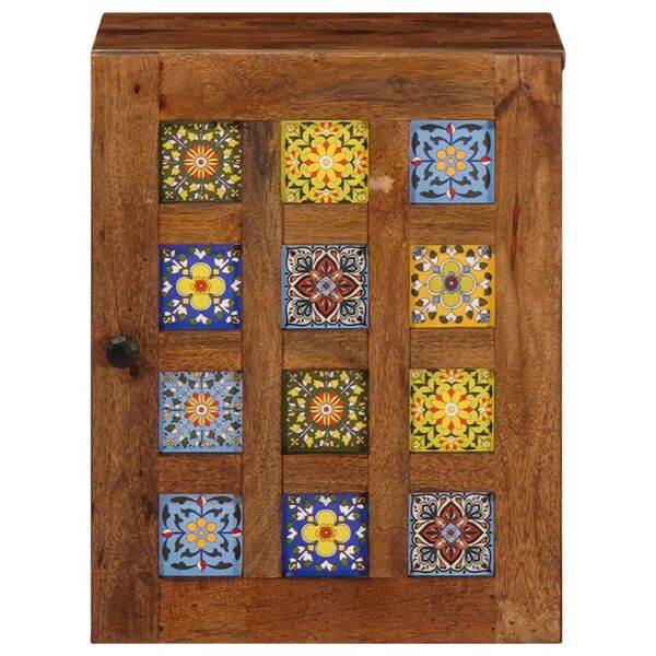 vidaXL Hengisk&aacute;pur fyrir ba&eth;herbergi me&eth; hur&eth; Valhnota 38 x 33 x 48 cm