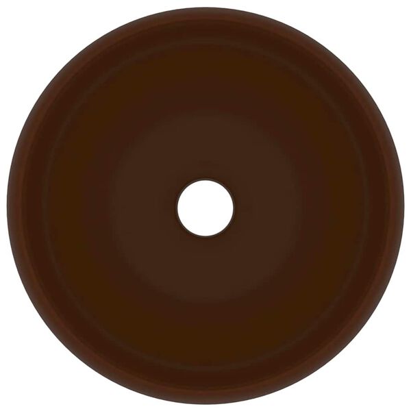 vidaXL L&uacute;xus Handlaug Hringlaga M&ouml;tt D&ouml;kkbr&uacute;n 40 x 15 cm Postul&iacute;n