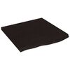 vidaXL Vegghilla D&ouml;kkbr&uacute;n 60x60x(2-4) cm Me&eth;h&ouml;ndlu&eth; Gegnheil Eik