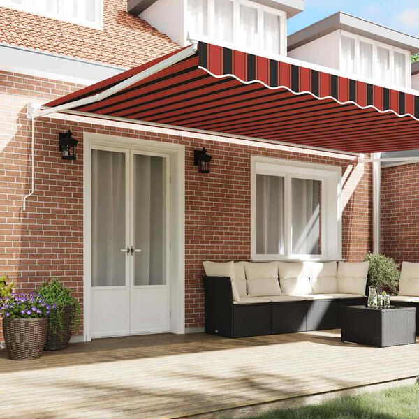 vidaXL Hægt að draga saman skyggni Appelsínu og brúnn 500 × 300 cm