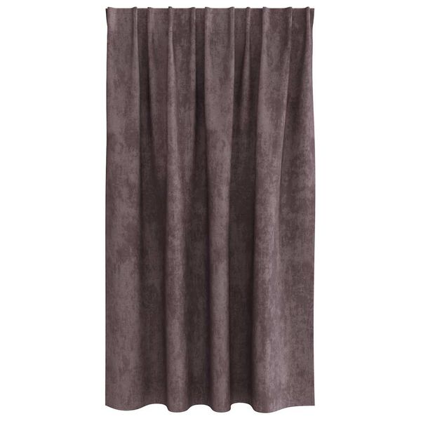 vidaXL Flauels skaut með gluggatjöldum 2 pcs Brúnn 140 x 140 cm Flauel