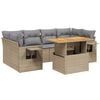 vidaXL 7 Hluta Gar&eth;s&oacute;fasett me&eth; Sessum Drapplita&eth; P&oacute;l&yacute;rattan