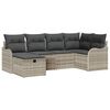vidaXL Gar&eth;s&oacute;fa sett me&eth; p&uacute;&eth;i me&eth; geymslu 6 pcs Lj&oacute;sgr&aacute;tt Poly rattan