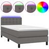 vidaXL H&oacute;lfa&eth; Springr&uacute;m me&eth; D&yacute;nu&LED Gr&aacute;tt 80x200 cm Gervile&eth;ur
