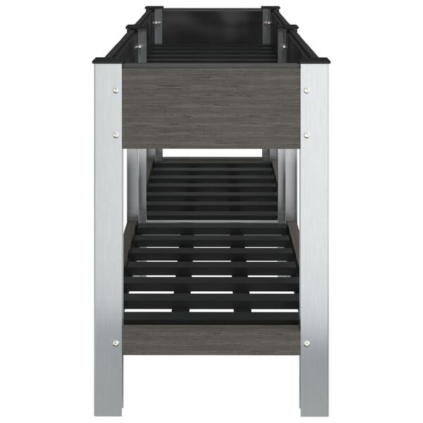 vidaXL Upph&aelig;kka&eth; Bl&oacute;mabe&eth; me&eth; Hillu Gr&aacute;tt 150x50x75 cm WPC