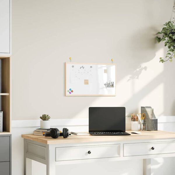 vidaXL segulhv&iacute;tt bor&eth; me&eth; ramma &uacute;r gegnheilum furuvi&eth;i 60x40 cm