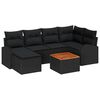 vidaXL Gar&eth;s&oacute;fa sett me&eth; geymslu 7 pcs Svartur p&oacute;l&yacute;rattan