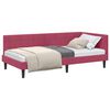 vidaXL Hornr&uacute;m ramma me&eth; h&ouml;fu&eth;gafl V&iacute;nrau&eth;ur 90 cm x 200 cm Flauel