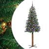 vidaXL Mj&oacute;tt j&oacute;latr&eacute; me&eth; 300 LED Gr&aelig;nn 180 cm PVC og solid furuvi&eth;