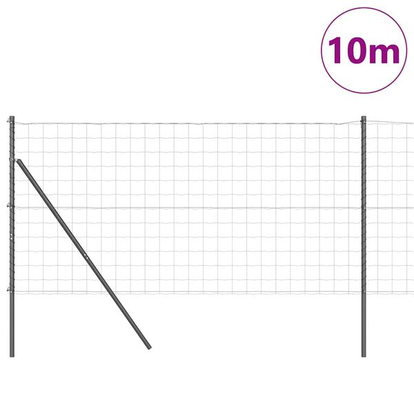 vidaXL Gir&eth;ing me&eth; p&oacute;st Gr&aacute;r 1,4 x 10 m St&aacute;l og PVC