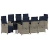 vidaXL Gar&eth;ur bor&eth;sett me&eth; p&uacute;&eth;i 9 pcs Gr&aacute;r p&oacute;l&yacute;rattan