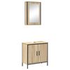 vidaXL Ba&eth;herbergismublasett me&eth; hillu 2 pcs Br&uacute;nn Samsettur vi&eth;ur