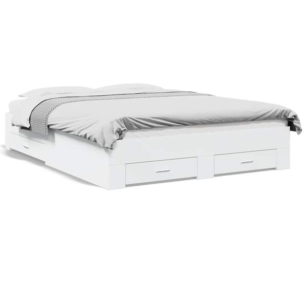 vidaXL R&uacute;mgrind me&eth; Sk&uacute;ffum &aacute;n D&yacute;nu Hv&iacute;tur 150x200 cm