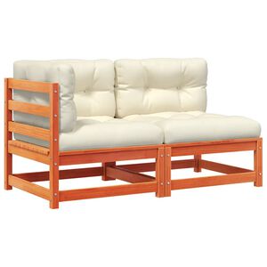 vidaXL Gar&eth;s&oacute;fi me&eth; Sessum 2 s&aelig;ta Vaxbr&uacute;nn Gegnheil Fura