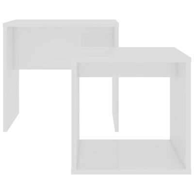 802885 vidaXL Coffee Table Set White 48x30x45 cm Chipboard