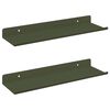 vidaXL Flj&oacute;tandi skrifbor&eth; 2 pcs Ol&iacute;fugr&aelig;nn 30 x 9 x 2,5 cm St&aacute;l