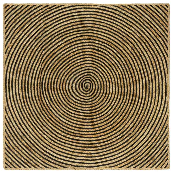 vidaXL Tepi N&aacute;tt&uacute;rulegur og svartur 120 x 120 cm J&uacute;ta