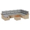 vidaXL Gar&eth;s&oacute;fa sett me&eth; p&uacute;&eth;i 9 pcs Drapplita&eth;ur p&oacute;l&yacute;rattan