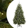 vidaXL Gervi j&oacute;latr&eacute; me&eth; 300 LED Gr&aelig;nn 210 cm PVC og m&aacute;lmur