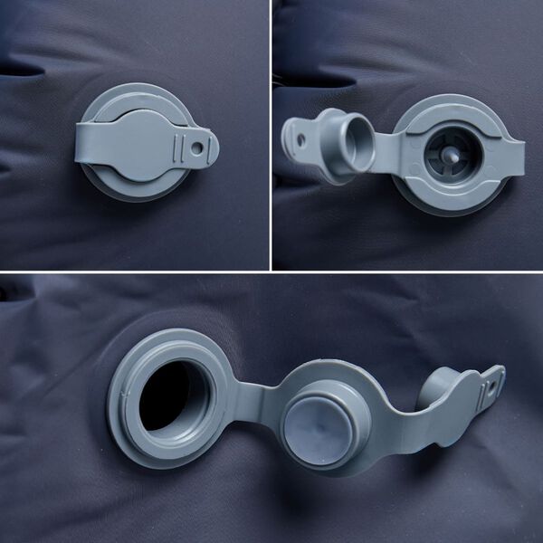 vidaXL Uppblásanleg Útilegudýna með Púða f. 1 manneskju Grá