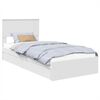 vidaXL Geymslu R&uacute;m me&eth; h&ouml;fu&eth;gafl Hv&iacute;tt 90 x 190 cm Samsettur vi&eth;ur