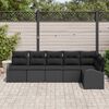 vidaXL Gar&eth;s&oacute;fa sett me&eth; p&uacute;&eth;i 6 pcs Svartur Poly rattan