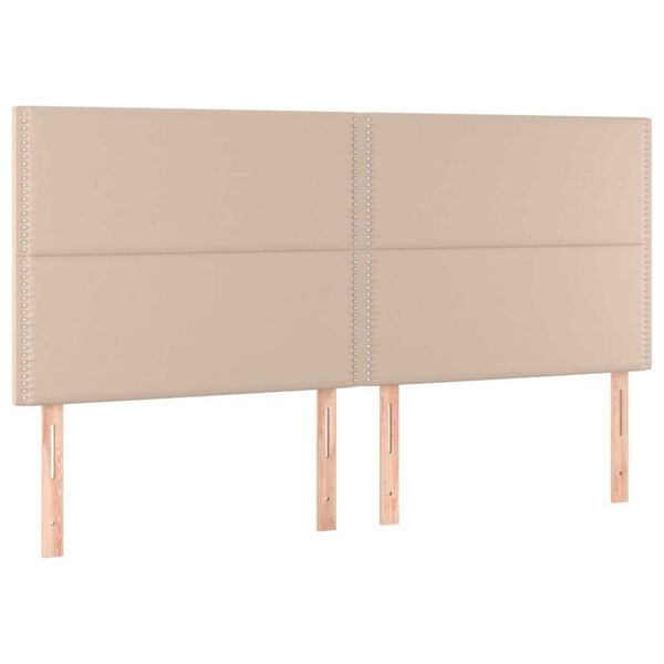 vidaXL LED h&ouml;fu&eth;gafl 160x5x118/128 cm Cappuccino-br&uacute;nt Le&eth;url&iacute;ki