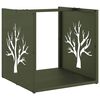 vidaXL Eldivi&eth;argrind Olive Green 40x40x40 cm Kaldvalsa&eth; st&aacute;l