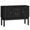 vidaXL Skenkur Svartur 110x40x78 cm Gegnheil Fura