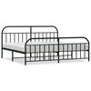 vidaXL R&uacute;mgrind &uacute;r M&aacute;lmi me&eth; H&ouml;fu&eth;gafli & F&oacute;tagafli Sv&ouml;rt 193x203 cm
