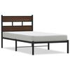 vidaXL R&uacute;mgrind &aacute;n D&yacute;nu me&eth; H&ouml;f&eth;agafli Br&uacute;n Eikarlitur 75x190 cm