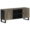 vidaXL Sj&oacute;nvarpssk&aacute;pur Svartur 105x33x46 cm Gegnheill Mang&oacute;vi&eth;ur