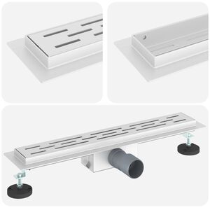vidaXL Sturtuvatn me&eth; l&iacute;nuh&ouml;nnun Silfur 50 cm Ry&eth;fr&iacute;tt st&aacute;l 304