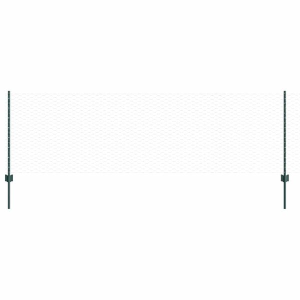 vidaXL Girðing með póst Grænn 0,8 x 100 m Stál og PVC
