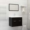 804783 vidaXL 2 Piece Bathroom Furniture Set Black Chipboard