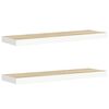 vidaXL Vegghengdar Hillur 2 stk. Eik og Hv&iacute;tur 80x23,5x3,8 cm MDF