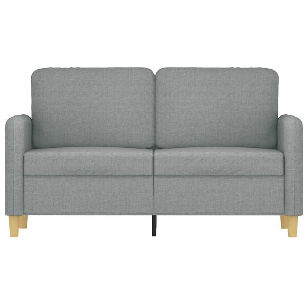 vidaXL 2 S&aelig;ta S&oacute;fi Lj&oacute;sgr&aacute;r 120 cm Efnis&aacute;kl&aelig;&eth;i