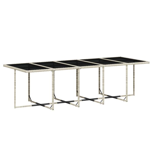 vidaXL 15 Stk. Gar&eth;bor&eth;stofusetti&eth; me&eth; P&uacute;&eth;um Lj&oacute;sgr&aacute;r P&oacute;l&yacute;rattan