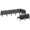 vidaXL Gar&eth;s&oacute;fa sett me&eth; p&uacute;&eth;i 8 pcs Svartur St&aacute;l