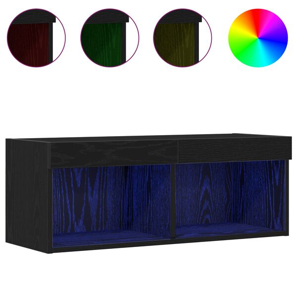 vidaXL Sj&oacute;nvarpssk&aacute;pasett Svartur Eik 80 x 30 x 30 cm Samsettur vi&eth;ur