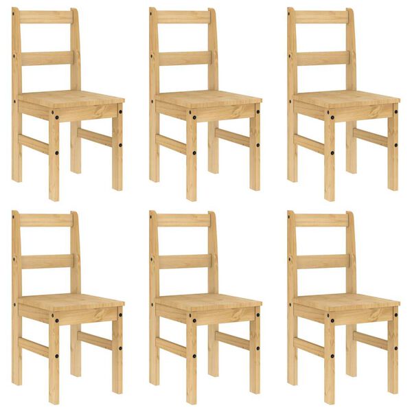 vidaXL 7 Hluta Borðsett „Panama“ Gegnheil Fura